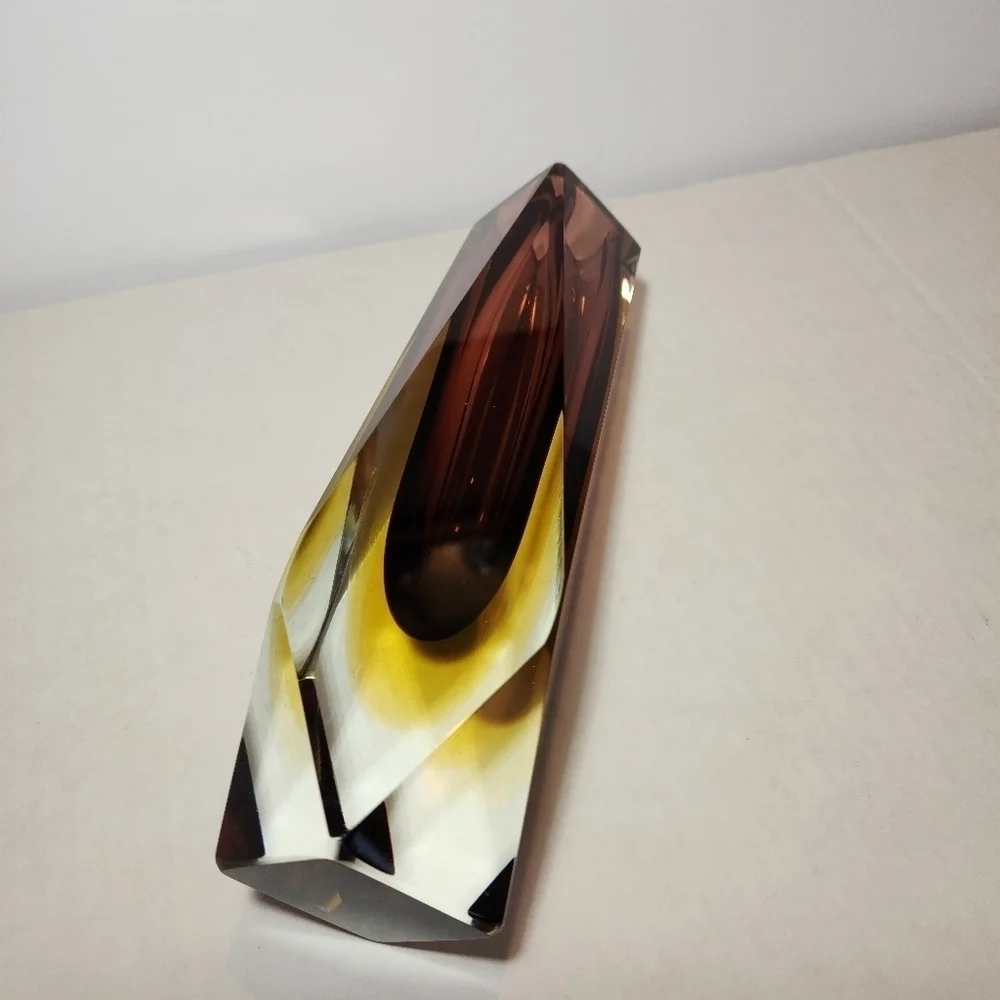 Murano Mandruzzato Sommerso Vase Multi Faceted 8